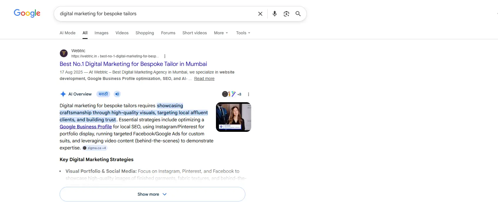 digital marketing for bespoke tailors in Bangalore